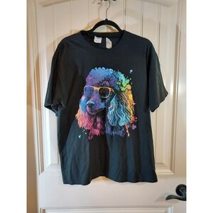 Poodle Pop Art Colorful Portrait Dog Lovers Unisex Tee T shirt Large Andy Warhol